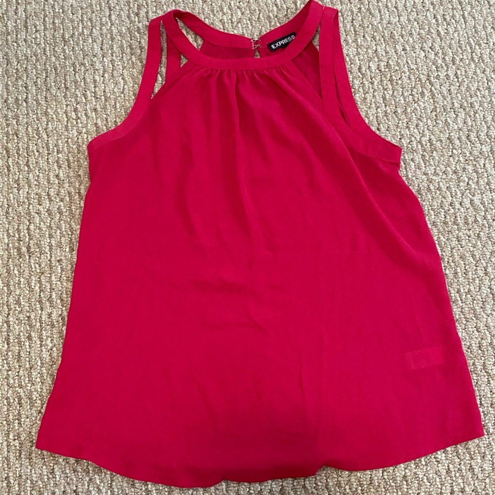 EXPRESS Sleeveless Tank Pink size small Raspberry Chiffon shoulder straps